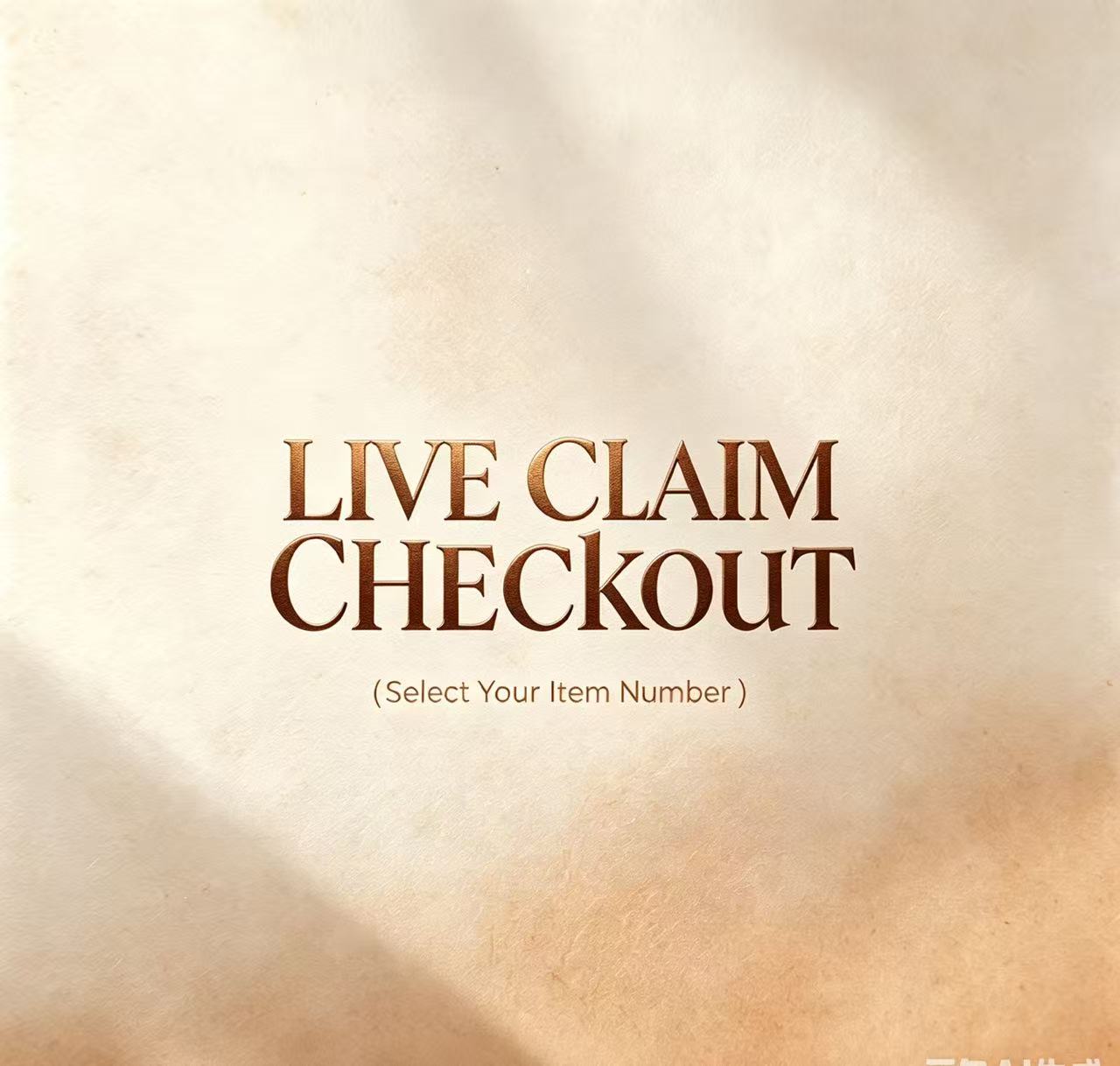 Live Show One-of-a-Kind Item Claim Link